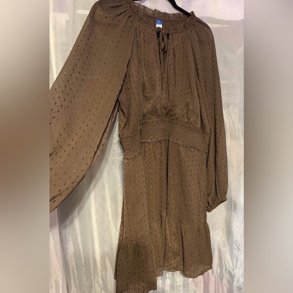 Old Navy Brown Long Sleeve Dress